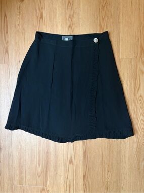 Versus by Gianni Versace Black Ruffle Wrap Skirt